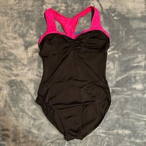 Black Leotard with Pink Accent